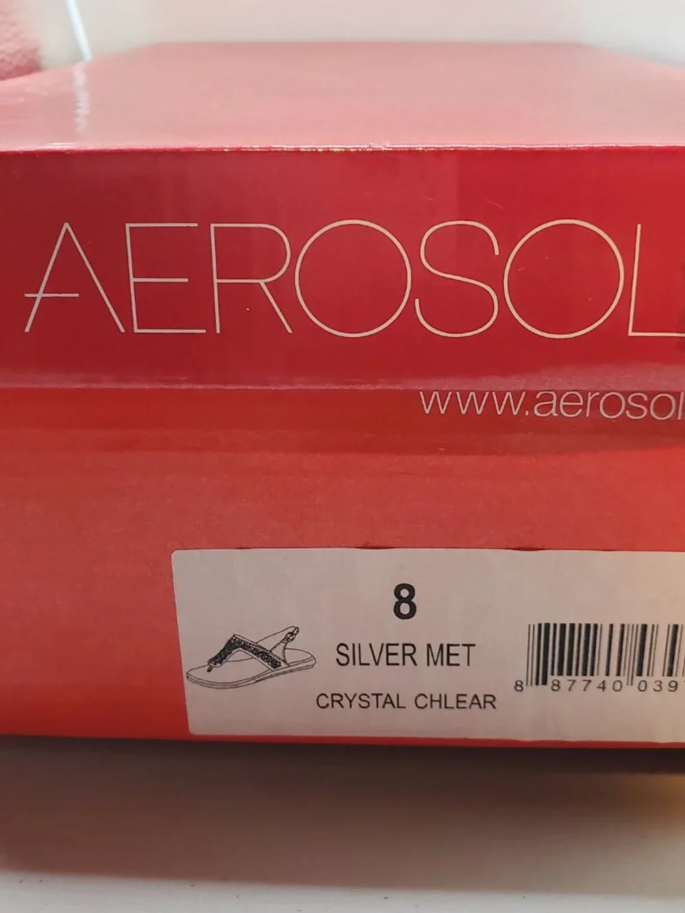 Aerosoles Silver Beaded Embellished Size 8 Thong Sandals